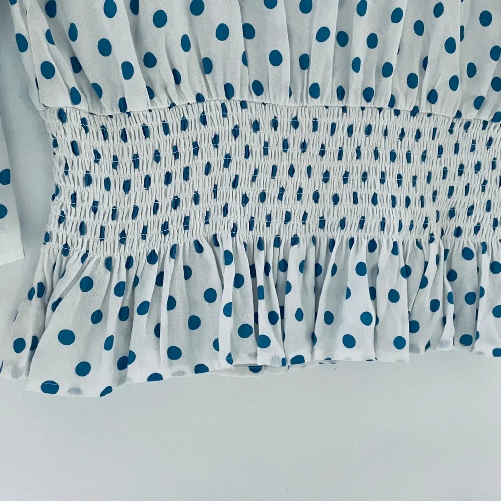 Free People Polka Dot Milkmaid Crop Top Small Cottagecore Boho Festival Fairy